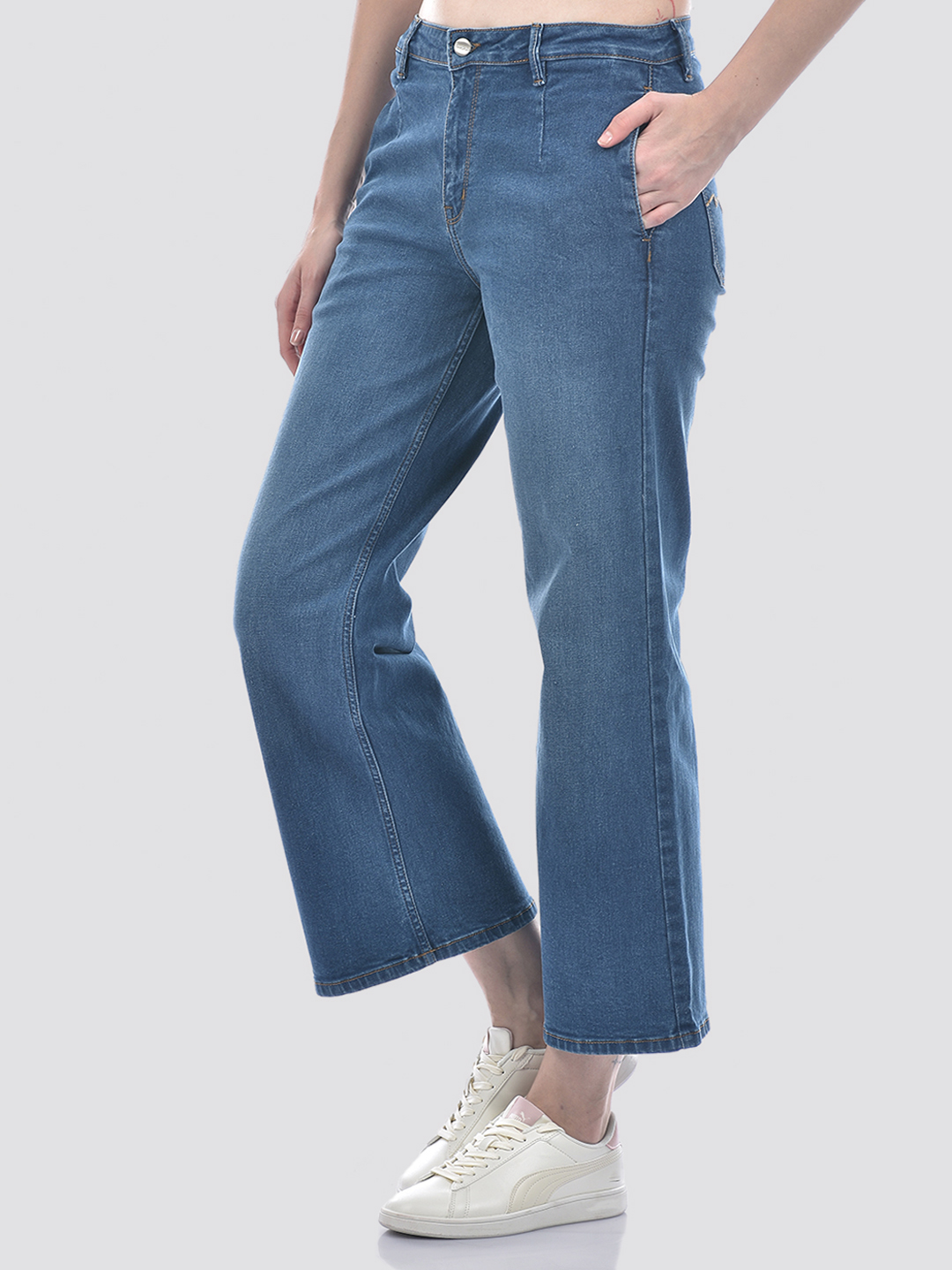 Numero Uno Women Mid Blue Wide Leg Sustainable Jeans